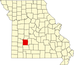 Karte von Polk County innerhalb von Missouri