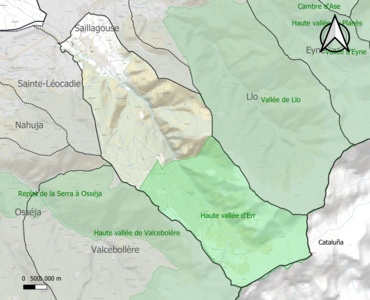 Carte des ZNIEFF de type 1 sur la commune.