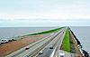 Afsluitdijk seperates the IJsselmeer from the North Sea