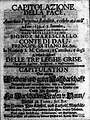 Capitolazione della pace et amicizia perpetua stabilita e celebrata nell'anno 1639 al 3 settembre, 1737