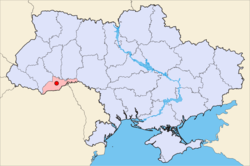 チェルニウツィーの位置の位置図