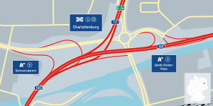 Übersichtskarte Autobahndreieck Charlottenburg