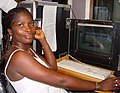 Image 13Isata Mahoi shown editing radio programmes in Talking Drum studio Freetown; she is also an actress in the Sierra Leone radio soap opera Atunda Ayenda (from Sierra Leone)