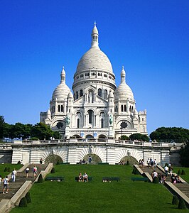 Basilica of Sacré-Cœur, Paris in the Byzantine style, designed by Paul Abadie (1874–1905)