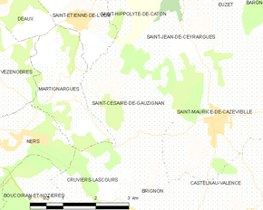 Poziția localității Saint-Césaire-de-Gauzignan