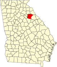 Map of Džordžija highlighting Oglethorpe County