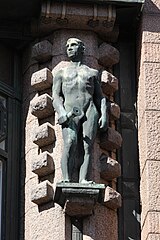 Wuorion talon julkisivuveistokset, 1928, Helsinki.