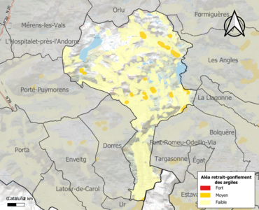 Carte des zones d'aléa retrait-gonflement des argiles.