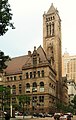 Allegheny County Courthouse, built in 1884, bounded by Forbes and Fifth Avenues, as well as Grant and Ross Streets.