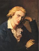 Friedrich Schiller. Graff started it in 1786, and finished in 1791. It was often copied. The original is at Dresden's "Kügelgenhaus".