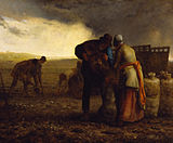 Jean-François Millet, Zbiory ziemniaków, 1855 r.