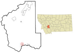Location of Whitehall, Montana