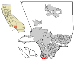 Location of Rolling Hills in Los Angeles County, California