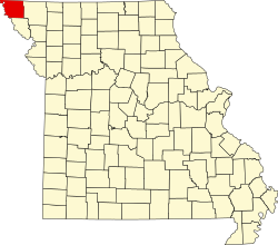 map of Missouri highlighting Atchison County