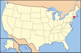 Map of the United States with Connecticut highlighted