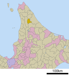 Situering van Otoineppu in de prefectuur Hokkaido