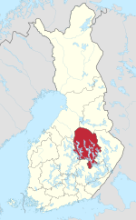 North Savo on a map of Finland