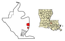 Location of Port Allen in West Baton Rouge Parish, Louisiana.