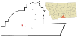 Location within Carbon County and Montana