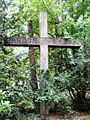 Holzkreuz an dem Ort, an dem der pommersche Herzog Barnim II. 1295 getötet worden sein soll.