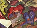 Franz Marc, Punainen ja sininen hevonen, 1912.