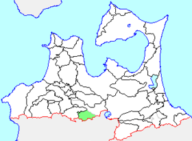 碇ヶ関村の県内位置図