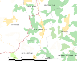 Mapa obce Pont-Trambouze