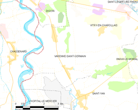 Mapa obce Varenne-Saint-Germain