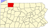 State map highlighting Warren County