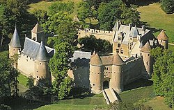 Aerial view of the Château d'Ainay-le-Vieil