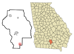 Location in Berrien County and the state of جورجیا