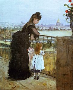 Woman and child on a balcony, Berthe Morisot