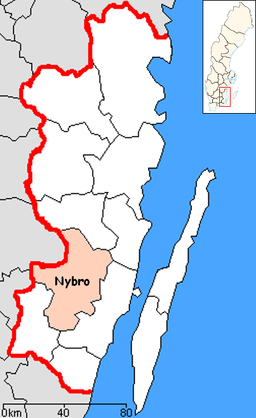 Nybro kommuns läge i Kalmar län