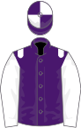 Purple, white epaulets and sleeves, quartered cap