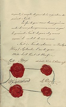 Description de l'image Treaty of Fredrikshamn last page signatures.jpg.