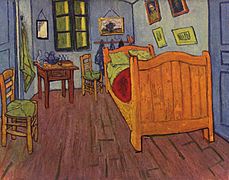 La Chambre à coucher, 1888, huile sur toile, 72 × 90 cm, Amsterdam, musée Van Gogh, Fondation Vincent van Gogh (F482/JH1608).