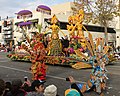 Image 111Wonderful Indonesia floral float, depicting wayang golek wooden puppet in Pasadena Rose Parade 2013. (from Tourism in Indonesia)