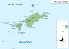 Carte topographique des îlots des Apôtres