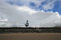 Aberavon Beach view seafront from beach, with Kitetrail sculpture in view