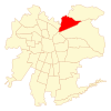 Map of the Vitacura commune within Greater Santiago