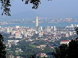 Hl. město George Town z Penang Hill