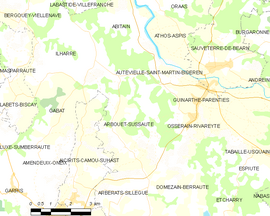 Mapa obce Arbouet-Sussaute