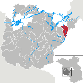 Poziția Nuthetal pe harta districtului Potsdam-Mittelmark