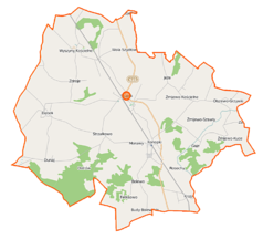 Mapa konturowa gminy Stupsk, w centrum znajduje się punkt z opisem „Konopki”