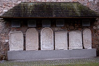 Stadtbefestigung Wiener Neustadt, älteste jüdische Grabsteine ab 1253