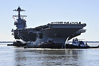 Gerald R. Ford underway for builder's sea trials on 8 April 2017.