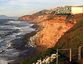 Erosion of the bluff in Pacifica