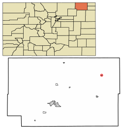 Location of the Town of Crook in the Logan County, Colorado.