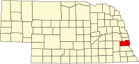 Map of Nebraska highlighting Cass County