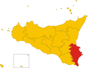 Poziția provinciei în Sicilia